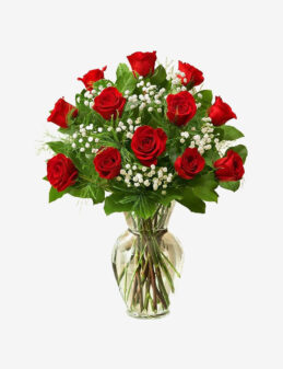 Premium Red Rose Elegance With Bowl